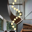 Modern brass and opal glass led pendant lights living room chandelier