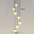 Modern brass and opal glass led pendant lights living room chandelier