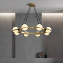 Modern gold frosted globe led pendant light chandelier dining room