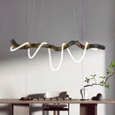 Modern branch led pendant light dining room neon wood chandelier