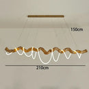 Modern branch led pendant light dining room neon wood chandelier