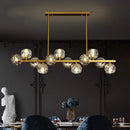 Modern gold crystal globe led pendant light dining room