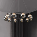 Modern black metal led pendant light chandelier dining room