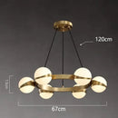 Modern gold frosted globe led pendant light chandelier dining room