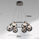 Modern black metal led pendant light chandelier dining room