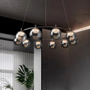 Modern black metal led pendant light chandelier dining room