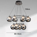 Modern black metal led pendant light chandelier dining room
