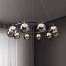 Modern black metal led pendant light chandelier dining room