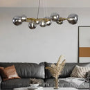 Modern brass multi orb led pendant light dining room