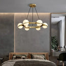 Modern gold frosted globe led pendant light chandelier dining room