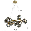 Modern gold globe led pendant light for dining room