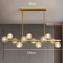 Modern gold crystal globe led pendant light dining room