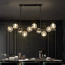 Modern gold crystal globe led pendant light dining room