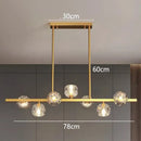 Modern gold crystal globe led pendant light dining room