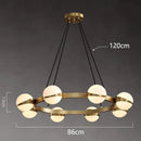 Modern gold frosted globe led pendant light chandelier dining room