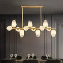Modern geometric gold led pendant light dining room chandelier