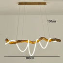 Modern branch led pendant light dining room neon wood chandelier