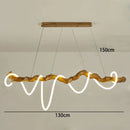 Modern branch led pendant light dining room neon wood chandelier