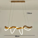 Modern branch led pendant light dining room neon wood chandelier