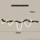 Modern branch led pendant light dining room neon wood chandelier