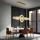 Modern gold oval crystal led pendant light dining room chandelier