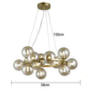 Modern gold globe led pendant light for dining room