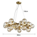 Modern gold globe led pendant light for dining room