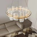 Modern gold ice glass led pendant light for dining room