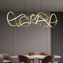 Modern golden curved led pendant light for dining room