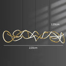 Modern golden curved led pendant light for dining room