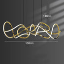Modern golden curved led pendant light for dining room
