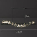 Modern gold crystal led pendant light for dining room