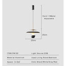 Modern metallic disc led pendant light for kitchen dining room
