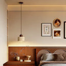 DecorBites™ LED Pendant Light Fixture Modern Wood Canopy Yellow Travertine Luminaire