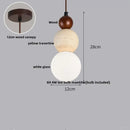 DecorBites™ LED Pendant Light Fixture Modern Wood Canopy Yellow Travertine Luminaire