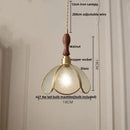 Vintage brass and textured glass pendant light fixture dining room