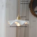 DecorBites™ LED Pendant Light Fixture Walnut Wood Ceramic Knob Switch Hanging Lamp
