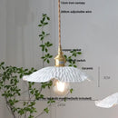 DecorBites™ LED Pendant Light Fixture Walnut Wood Ceramic Knob Switch Hanging Lamp