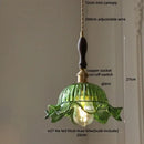 Vintage green glass & brass led pendant light – dining room