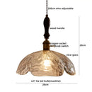 Modern patterned glass led pendant light kitchen wood and brass