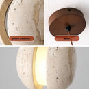 DecorBites™ LED Pendant Light Fixture Yellow Travertine Adjustable Hanging Lamp