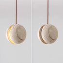 DecorBites™ LED Pendant Light Fixture Yellow Travertine Adjustable Hanging Lamp