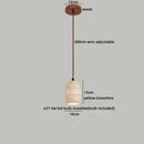 DecorBites™ LED Pendant Light Fixture Yellow Travertine Adjustable Hanging Lamp