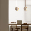 DecorBites™ LED Pendant Light Fixture Yellow Travertine Adjustable Hanging Lamp