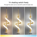 Modern gold spiral led pendant light bedroom hanging lamp