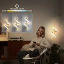 Modern gold spiral led pendant light bedroom hanging lamp