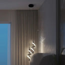 Modern gold spiral led pendant light bedroom hanging lamp