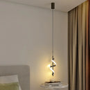 Modern gold spiral led pendant light bedroom hanging lamp
