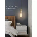 Modern gold textured glass led pendant light bedroom bedside lamp
