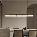 Modern wood and metal led pendant light for dining room